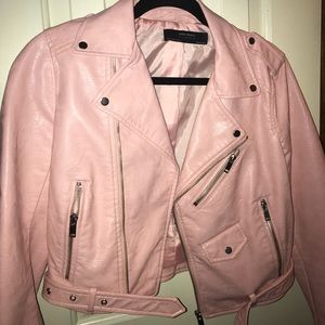 Zara Pink Leather Jacket